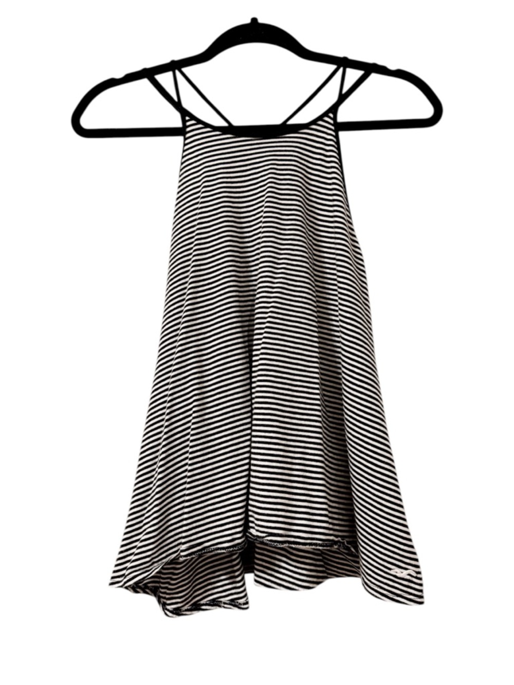 Hollister Black White Striped Strappy Racerback Tank Top Size Medium